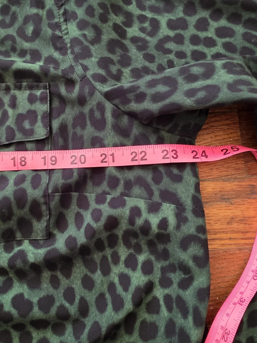 Michael Kors Green and Black Leopard Zip-Front Blouse